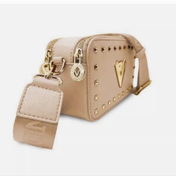 NWT Valentino Orlandi Taupe Studded Crossbody Bag - Picture 2 of 8